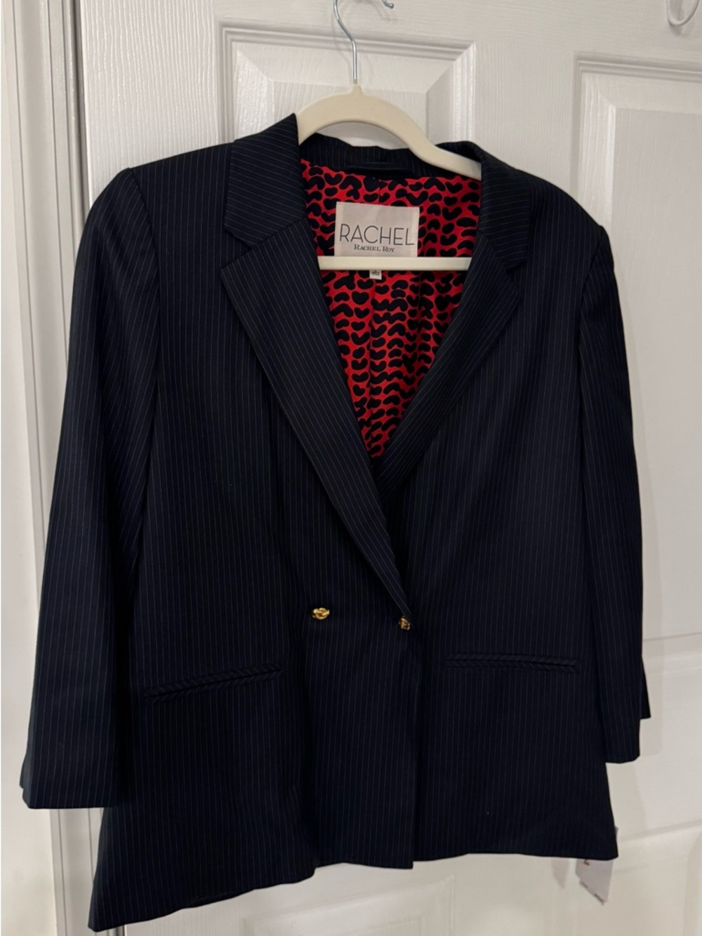 RACHEL Rachel Roy Red and Black Leopard Print Lining